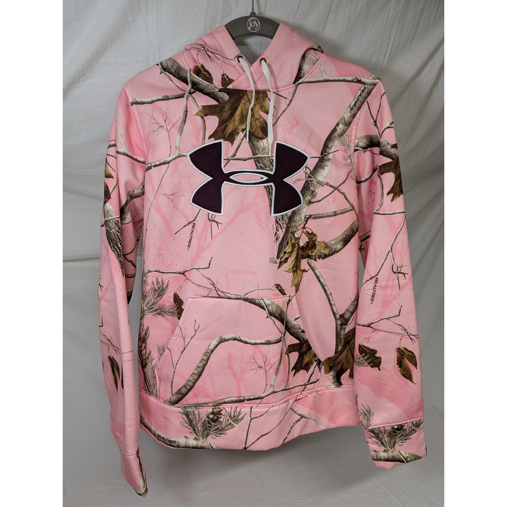 Under Armour Realtree Pink Camo Girls Pullover Hoodie Small